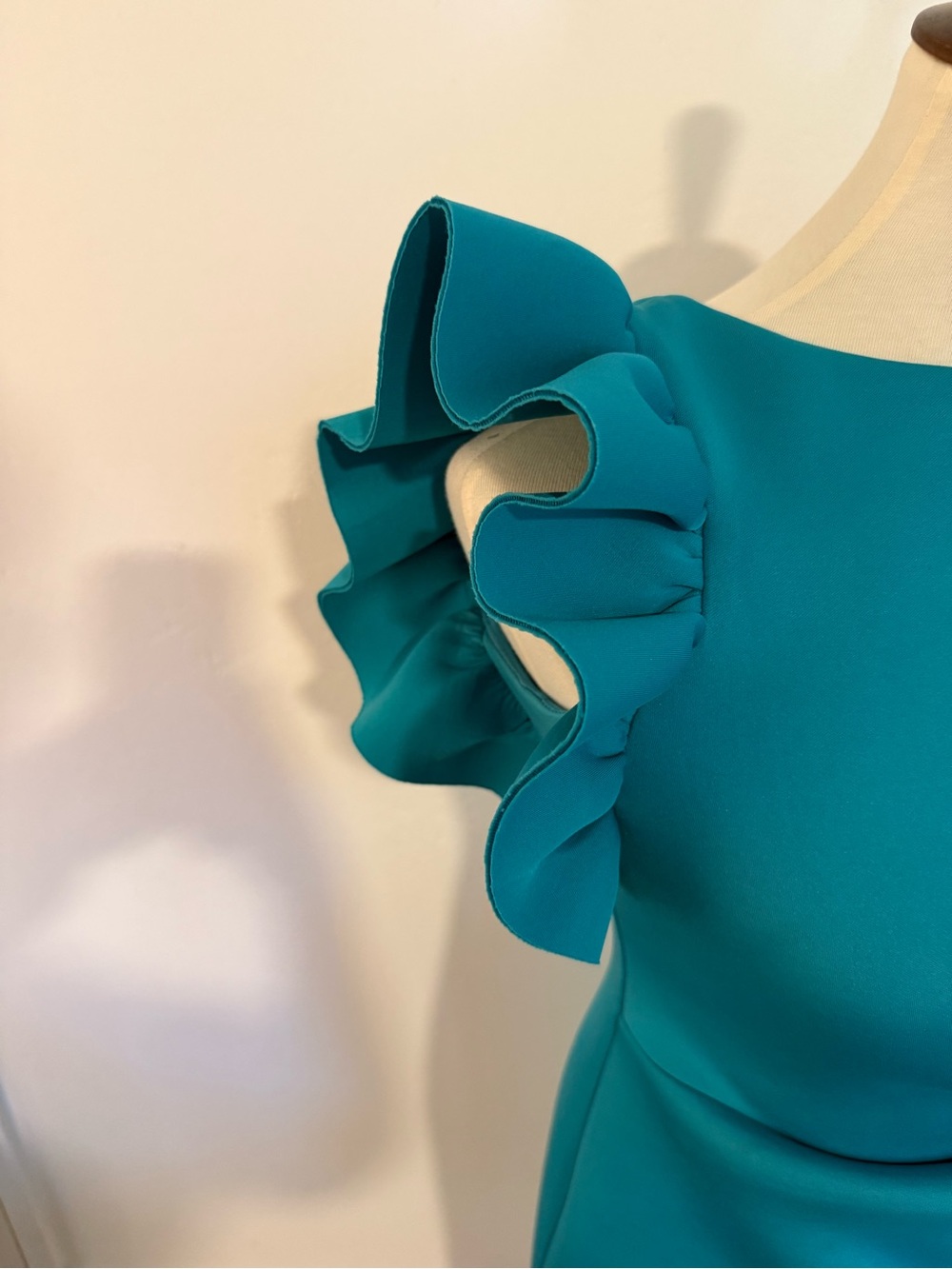 Eliza J Teal Ruffle Sleeve Midi Dress - Picture 4 of 8
